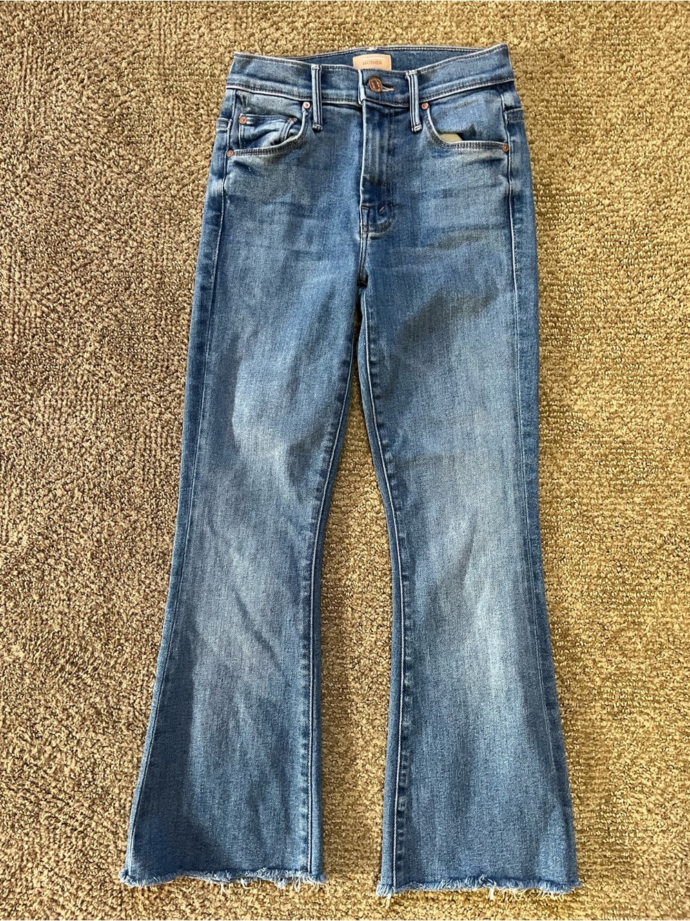 MOTHER The Weekender Fray Blue Jeans - Picture 2 of 8